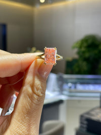 For Bria, 3ct Pink radiant Lab Diamond Ring, 14k white gold