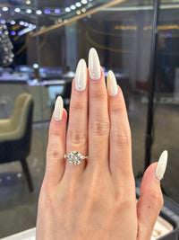 Deposit for Shirley 3.5ct round cut E/VVS2 14k white gold ring with marquis cut diamond on the side