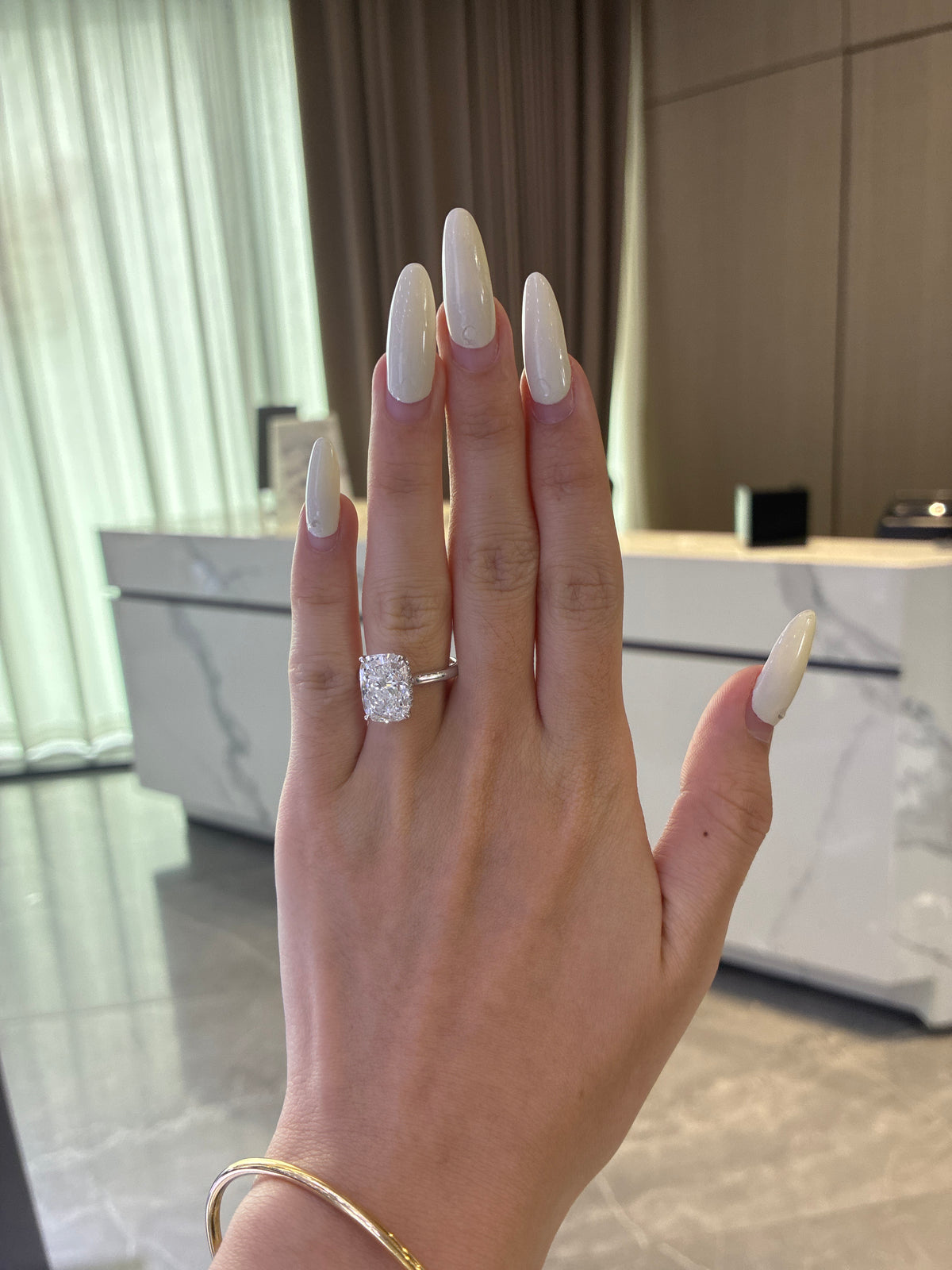 Deposit for Kassandra 14k solid white gold with hidden halo
