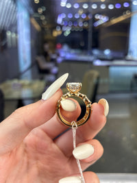 Deposit for Famita T 14K solid white gold 3ct radiant E/VVS2 with 0.50ct marquise&hidden halo➕14K solid white gold mixed cut wedding band(custom piece)