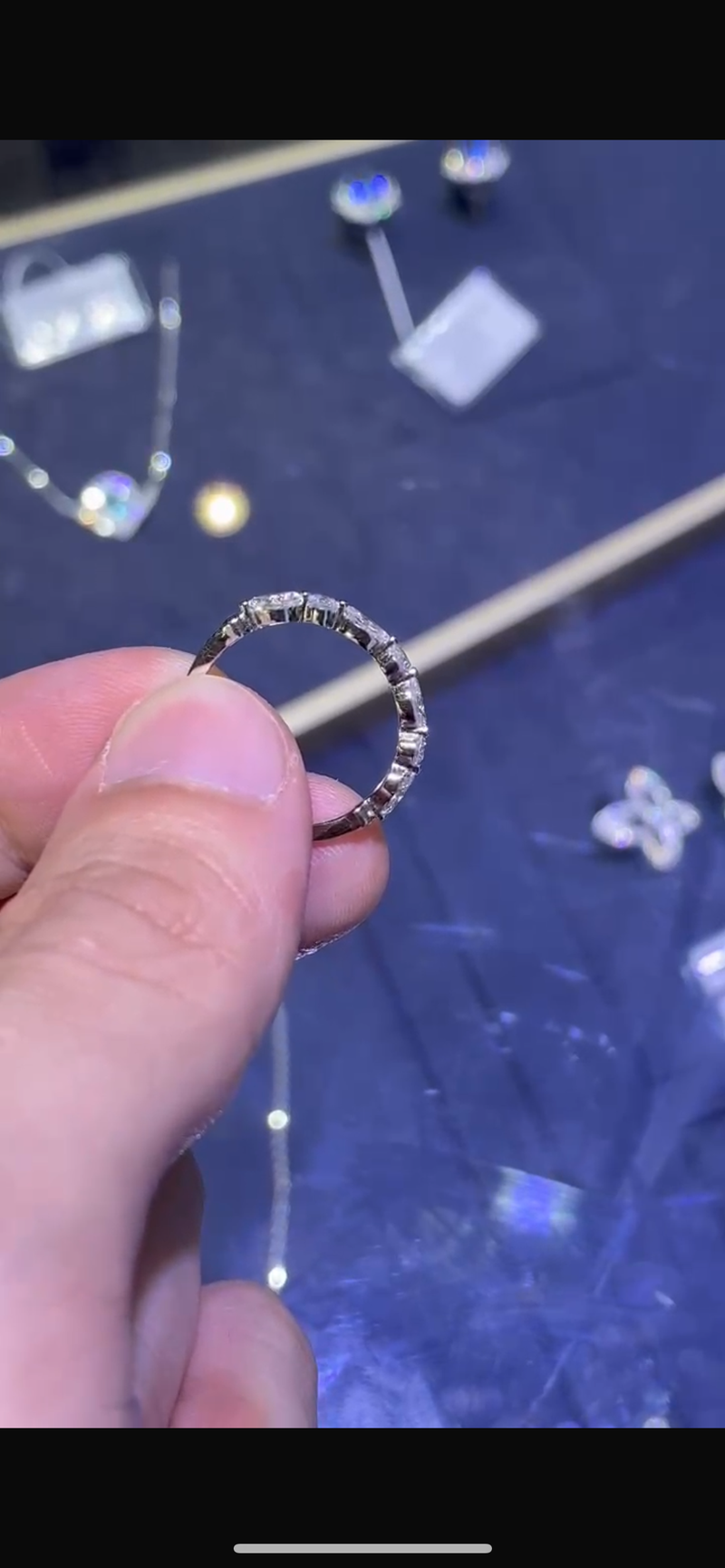 For Roderick Major 14K solid white gold 7 stones total 0.656ct D-E/VS-VVS US Size 6