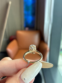 For Hannah 14K solid yellow gold,3.03ct E/VVS2, with 0.113ct hidden halo