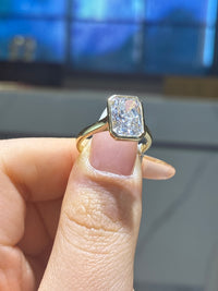 For Jess 14k yellow gold E/vs1 2.87 ct bezel radiant cut