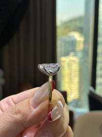 For Rina, 3.4carat Pear Solitaire Two Tone lab diamond ring