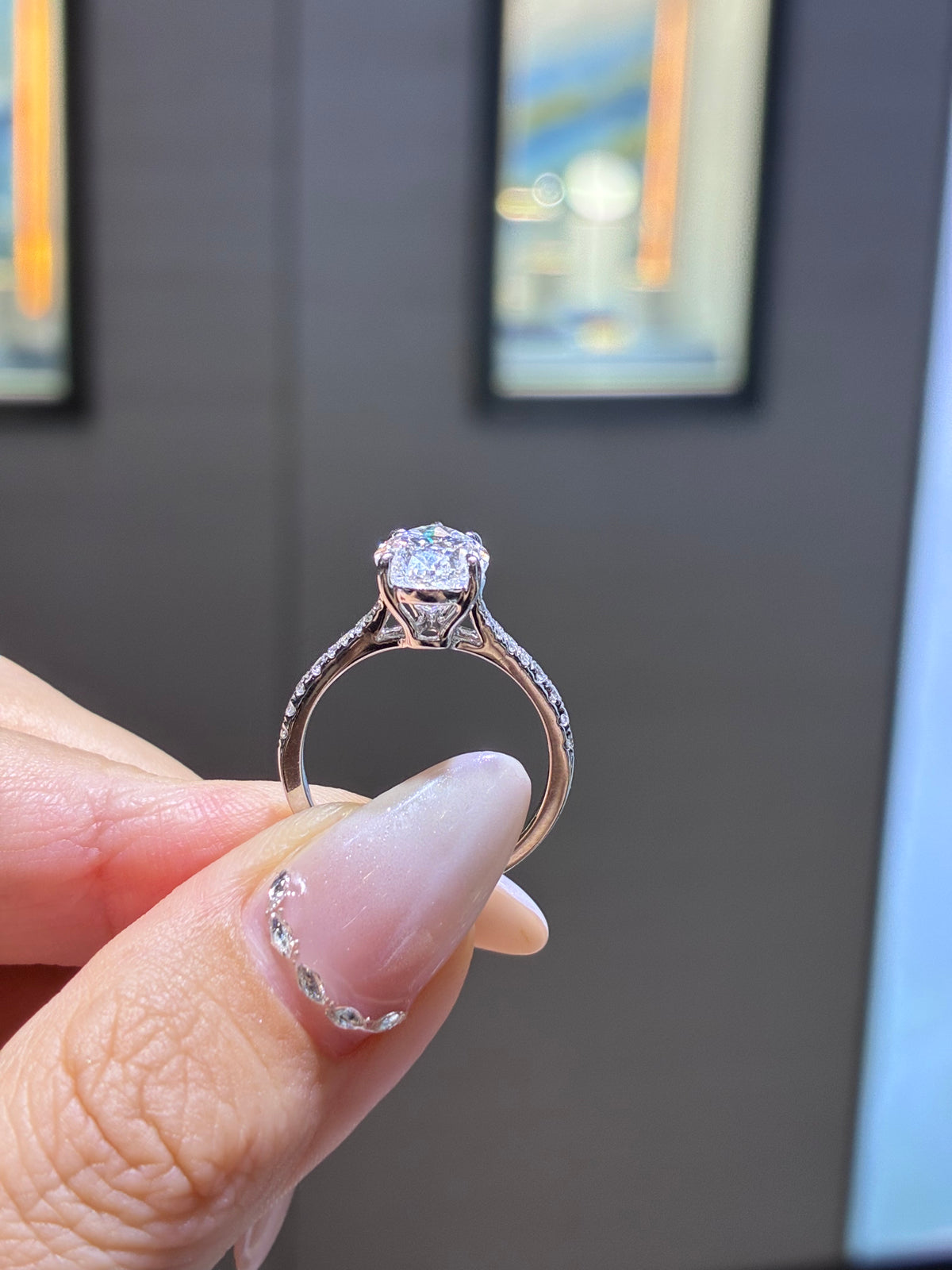 For Cheeky, 3ct+0.23ct Pear Lab Diamond Ring, D/VVD2, platinum 950