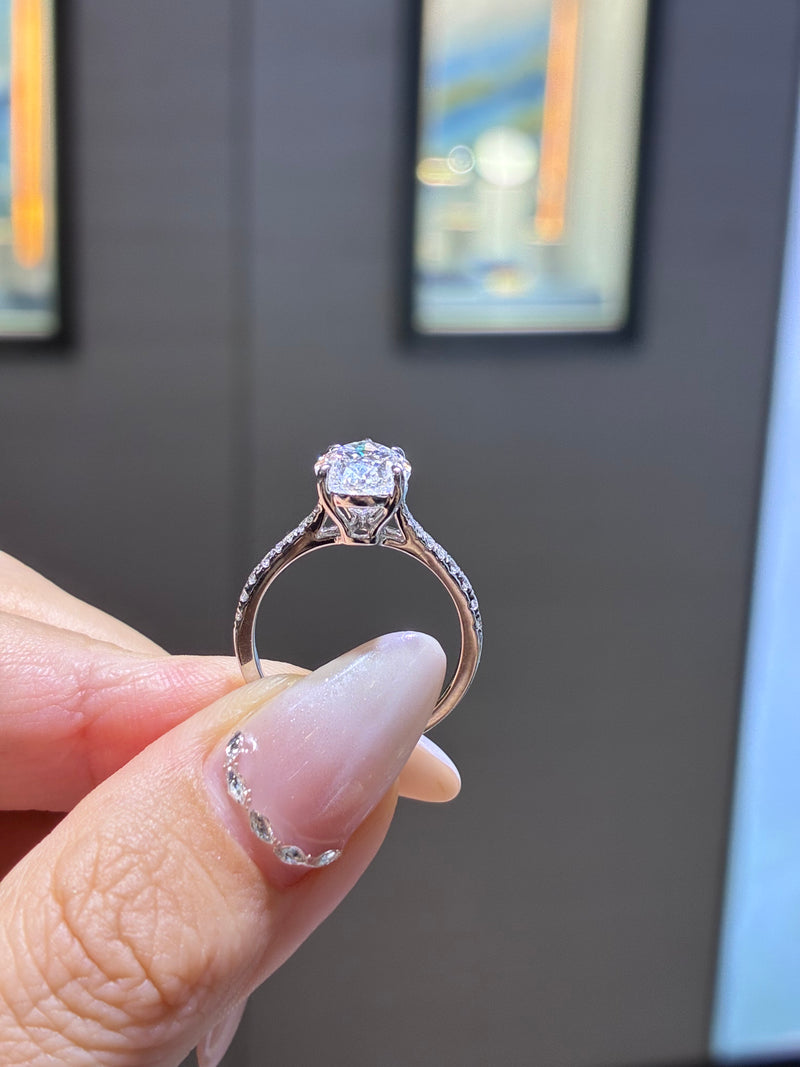 For Cheeky, 3ct+0.23ct Pear Lab Diamond Ring, D/VVD2, platinum 950