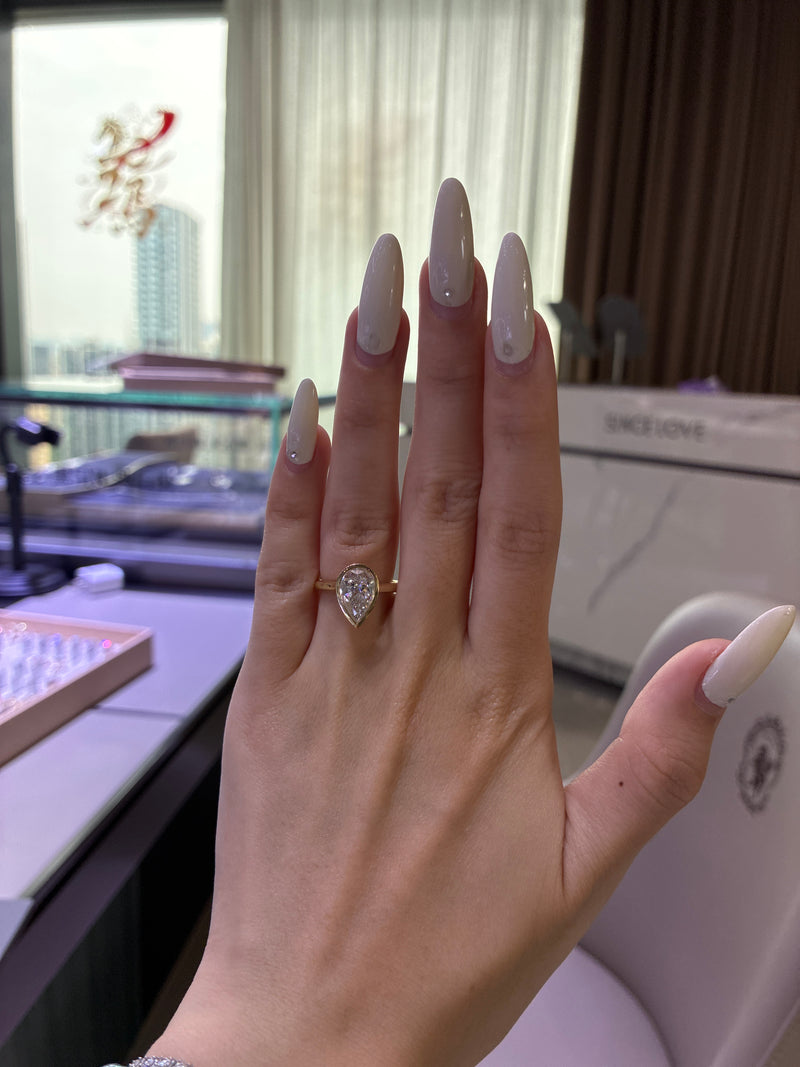 Deposit for local 14k solid gold 3carat pear E/VVS2
