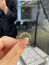 For Shelbi, bezel oval half eternity band, total 2.282ct, DE/VS-VVS, in 14k yellow gold