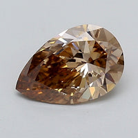 Deposit for Nidia 14K solid yellow gold with 1.09ct+1.10ct total 2.19ct, light brown pear diamond, VVS1+VVS2