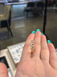 For Jennifer Rivera 14k solid yellow gold with 1.316ct/7p bezel setting DE/VS VVS clarity(ready to  ship)