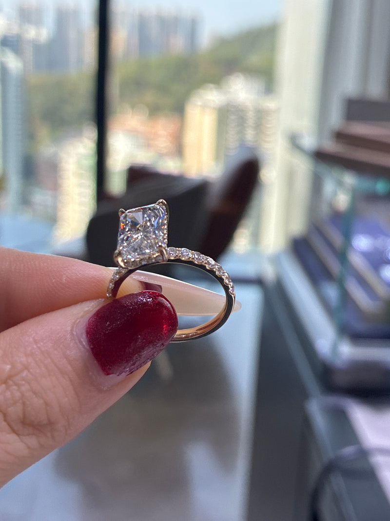 For Brittany 14k white gold D/vvs2 3ct customize