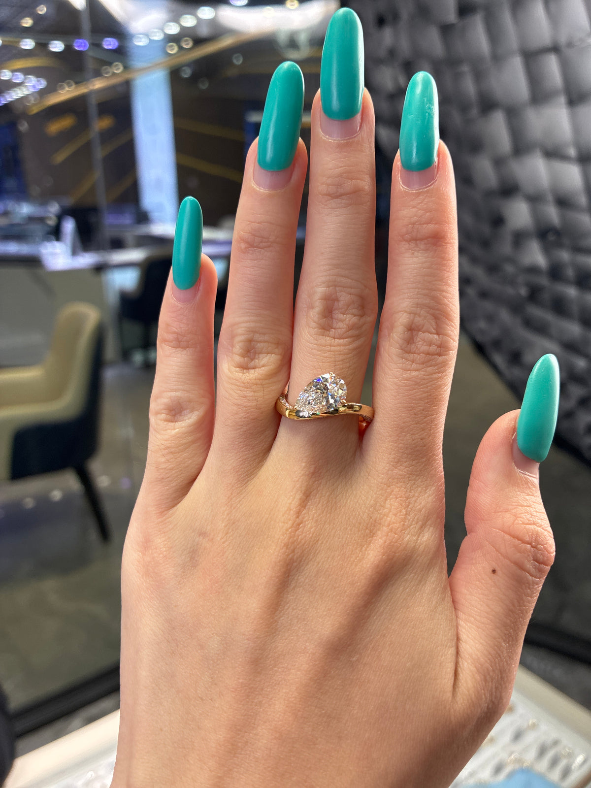For Roxy Michelle 14K solid gold 2.10ct E/VS1, with 0.396ct(Ready to ship)
