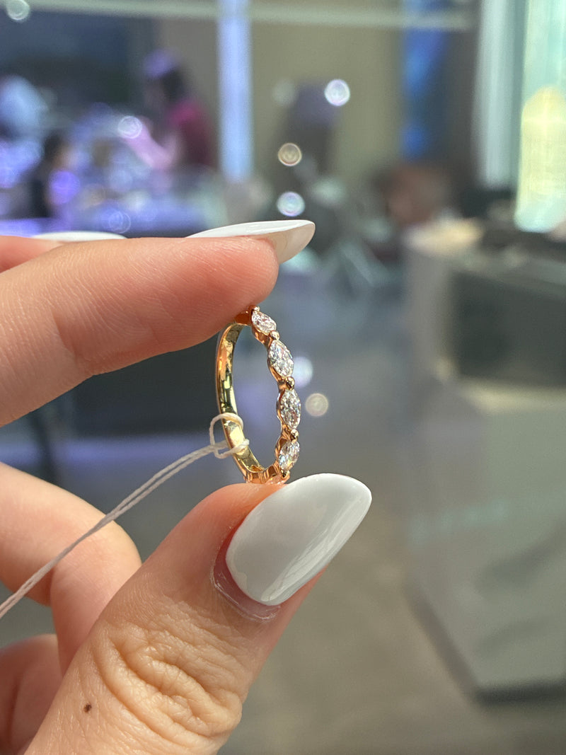 For bbvee 14k solid yellow gold marquise with 0.64ct DE VS VVS