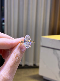 Deposit for Mariela // 5ct Moval 14k yellow gold with hidden halo,E/VS1