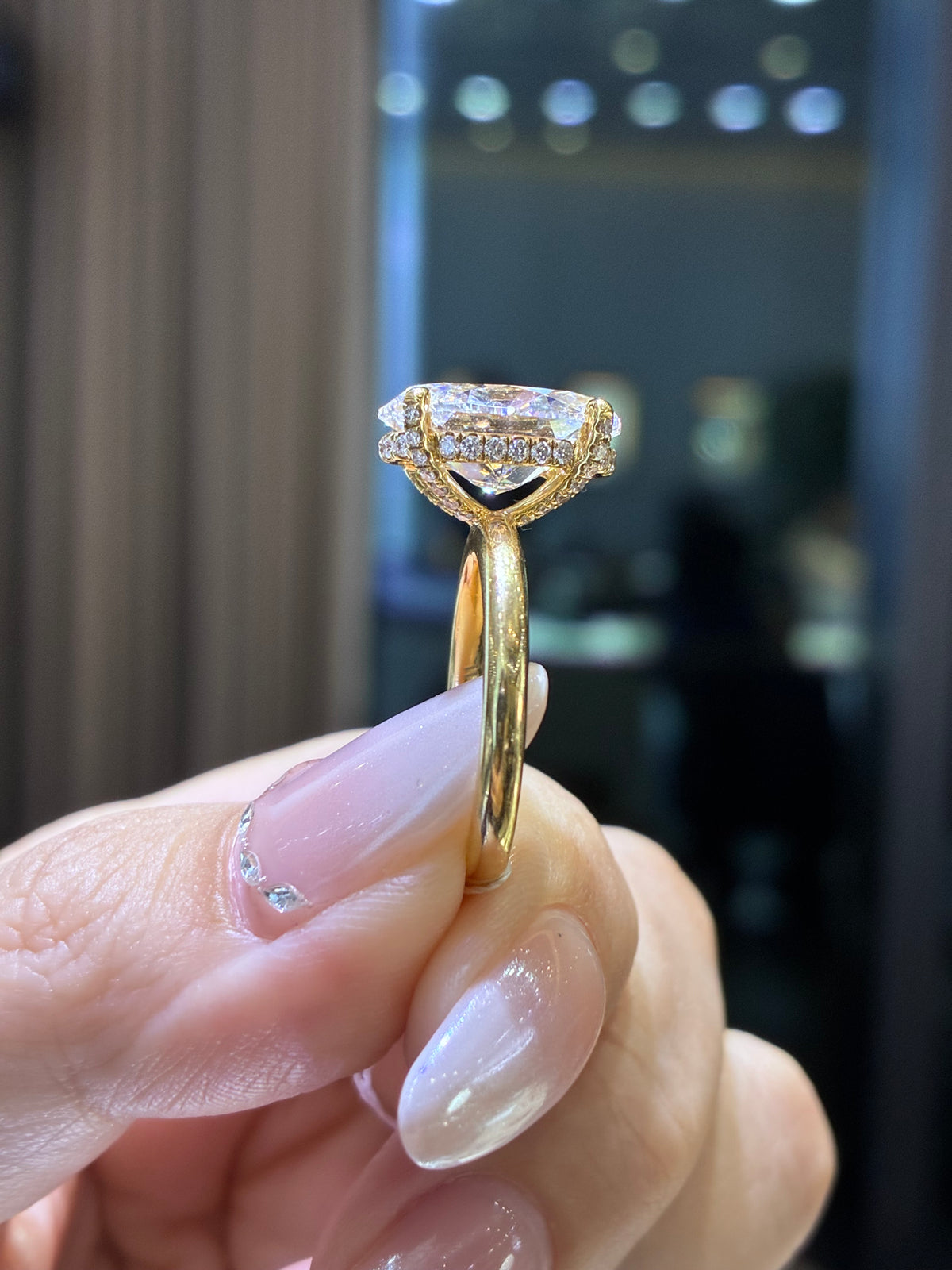 For Samantha, Deposit for 5ct+0.306ct Oval Solitaire Lab Diamond Ring, E/VVS2, 14k Solid gold