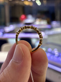 50% Retainer For Miss.Covert Customized Marquise & Round 3/4 Eternity Band Ring 14K Solid yellow gold US Size 7.5