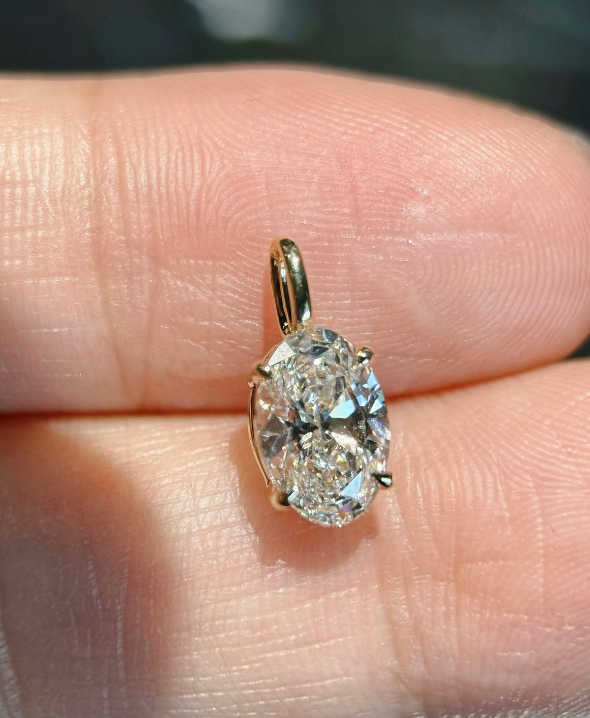 For Jack, custom order for 1ct Oval lab diamond pedant only , E/VVS2, in 14k solid yellow gold