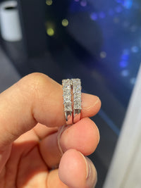 50% Deposit For Miss.Freeman//Princess Cut Half Eternity Band Ring*2//14K Solid white gold//Total 7 Princess cut stone for total 1.145ct//D-E/VS-VVS// US Size 7