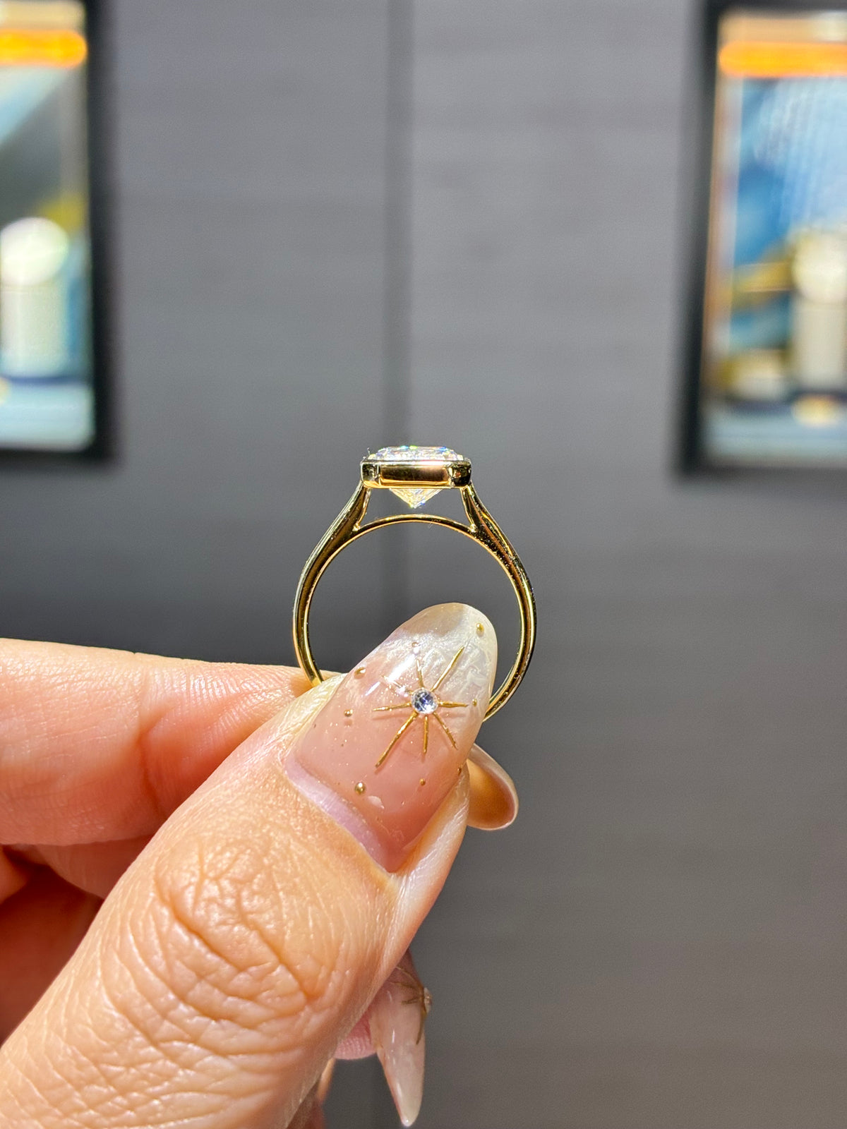 For Lesli, Custom 2.87ct Bezel Radiant, E/VS1, 14k white gold