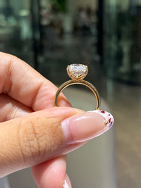 For Nadia 14k white gold with 3ct crushed ice cut with hidden halo