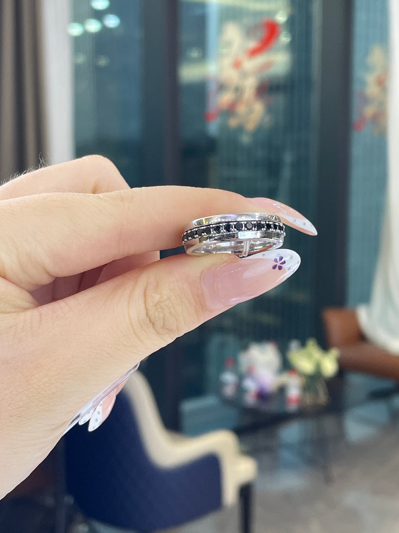 For Yoselin Men ring 1.13ct natural black diamond 18k white gold