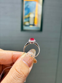 For Quennie, Custom Ruby Lab Diamond Ring, 1.365ct+0.377ct, 18k yellow gold