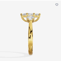 For Richard Schoelles – Custom Petite Selenia Three Stone Marquise Ring Setting (SLRG-3ST0074), 14K Yellow Gold Semi-Mount Only, Custom Built for One 2ct Marquise Center Diamond & Two 0.33ct Round Side Diamonds