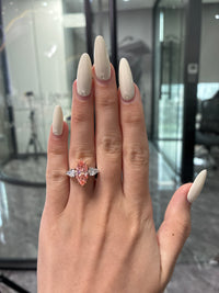 Deposit For 1 only BG 14k 2.5ct pink marquise with 1ct side stones, 3stones design