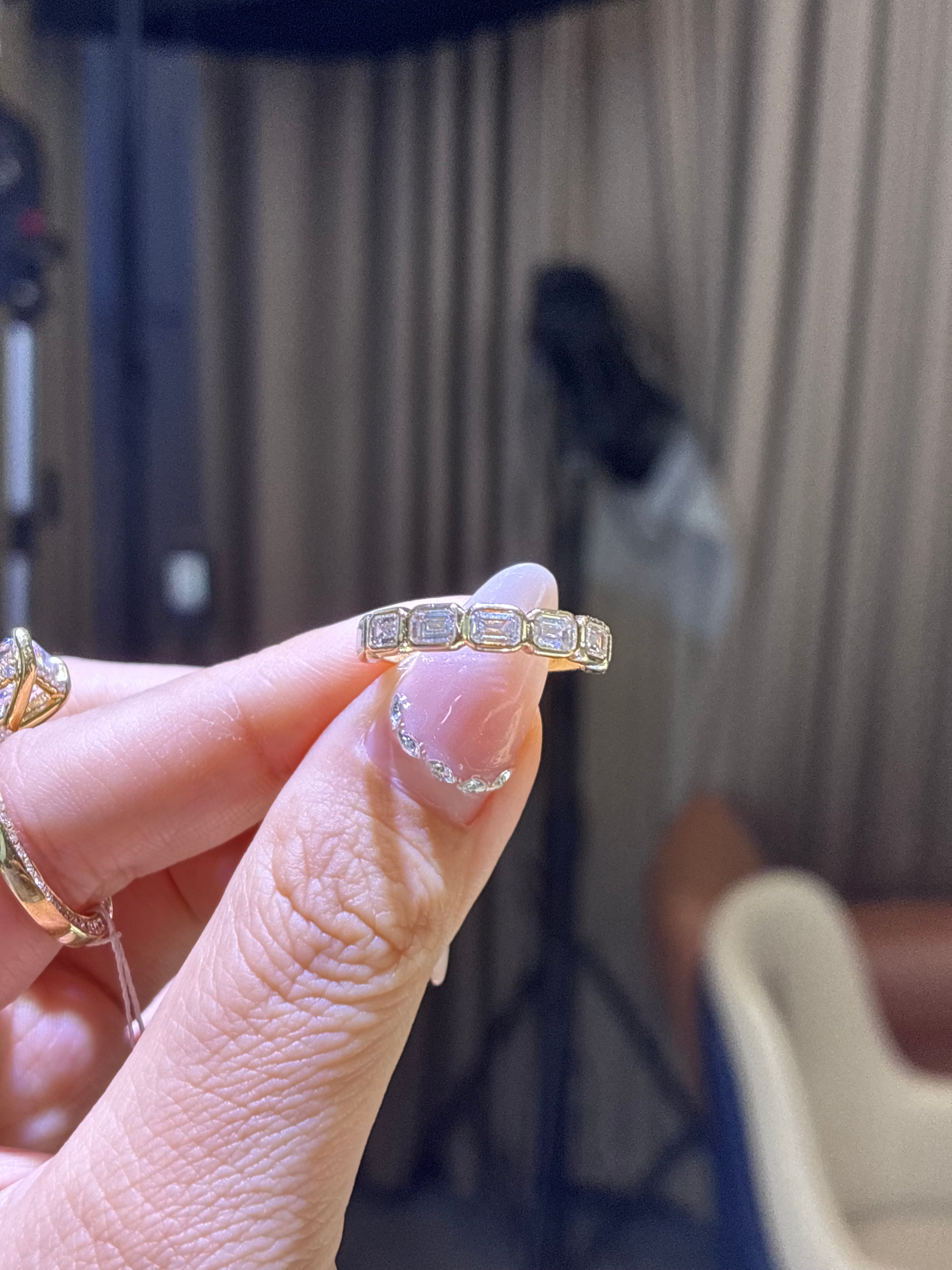 For Cookie, Bezel Emeral Eternity band