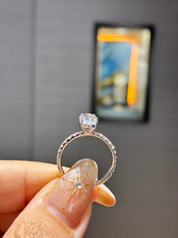 For Kelly, 1.5ct+0.443ct Oval Pave Solitaire Ring, D/VVS2, 18k gold