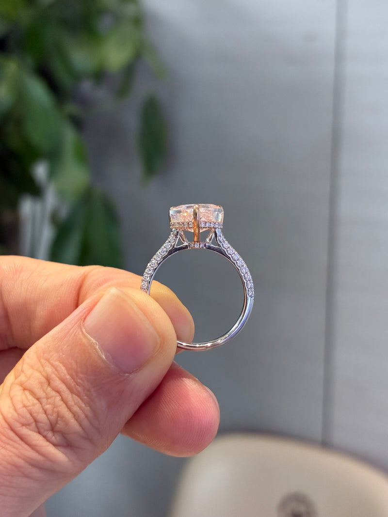 For customize Crystalgriego0 Pink heart 2 carats VS1 14k white gold with 0.397 carats sidestones Ty