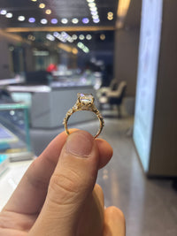 For Maurilio Tomaz Emerald cut solitaire ring 14K solid yellow gold E/VS1 size US 7