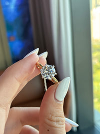 For bwojo2017 14k solid gold setting only, for a 3.08ct round diamond, flower basket(customization)