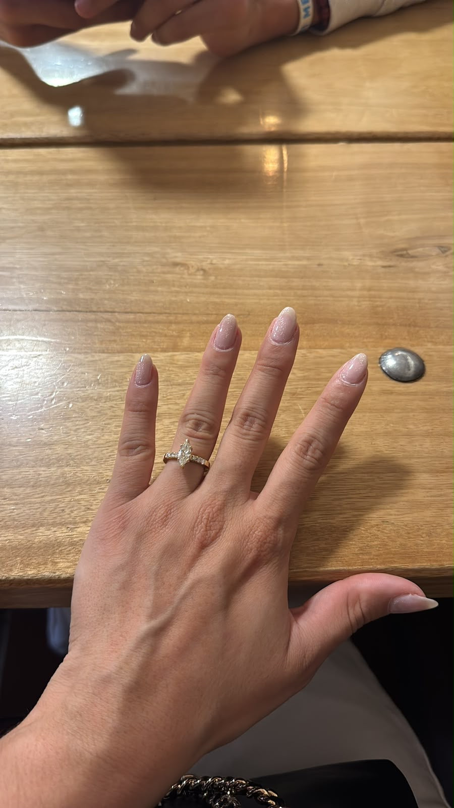 For Karen, deposit for 1ct Marquise diamond with pave band, E/VVS2, in 14k yellow gold