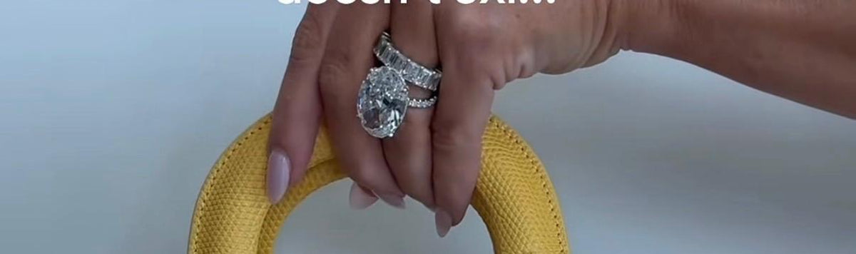 For Sandra, Upgrade for Wedding ring hidden halo+gallery rail Pavé (Bridal set in Platinum 950: Engagement ring 17.09ct oval shape center stone E/VS2 + Emerald full eternity band ring, 50 points each stone, D-E/VS-VVS )