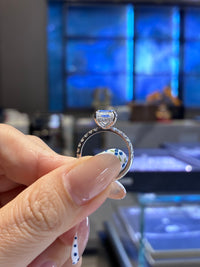 For Cinna, Bridal Set(3.01ct+ 0.51ct Radiant Lab Diamond Ring, E/VS1, 14k white gold /1.176ct Princess eternity band in 18k white gold )