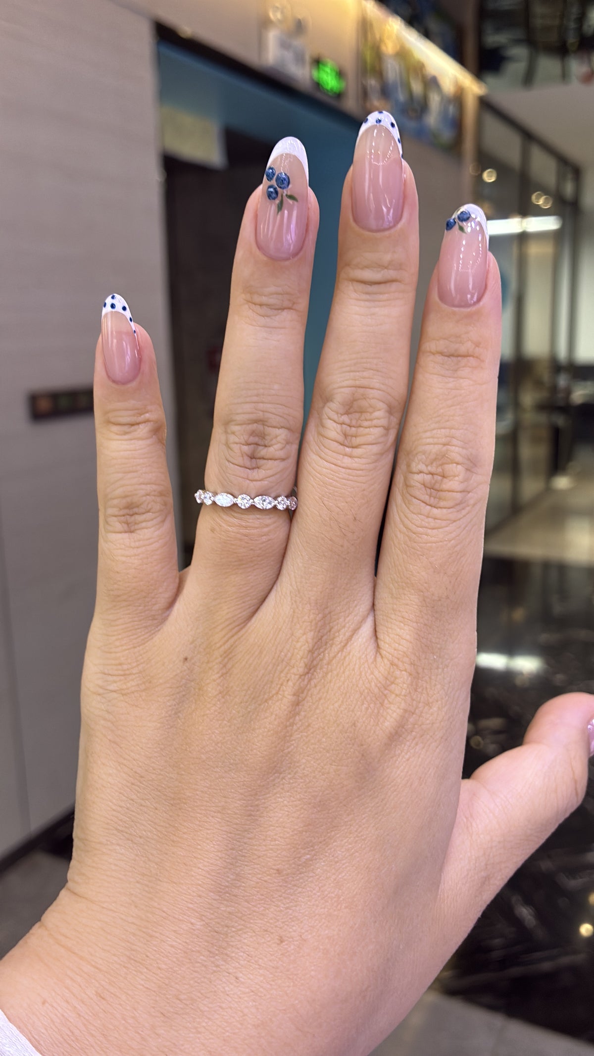 For Gloria, Remain Balance 0.58ct marquis lab diamond band, 14k white gold