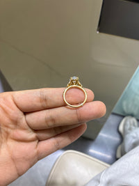 For shannie408 14k yellow gold ring with 3ct main diamond And 0.428ct side diamonds