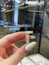 Remaining balance for Grlbluu 14K solid gold 3.06 carat E/VVS2, with 2.028ct sidestones with 14k bubble wedding band