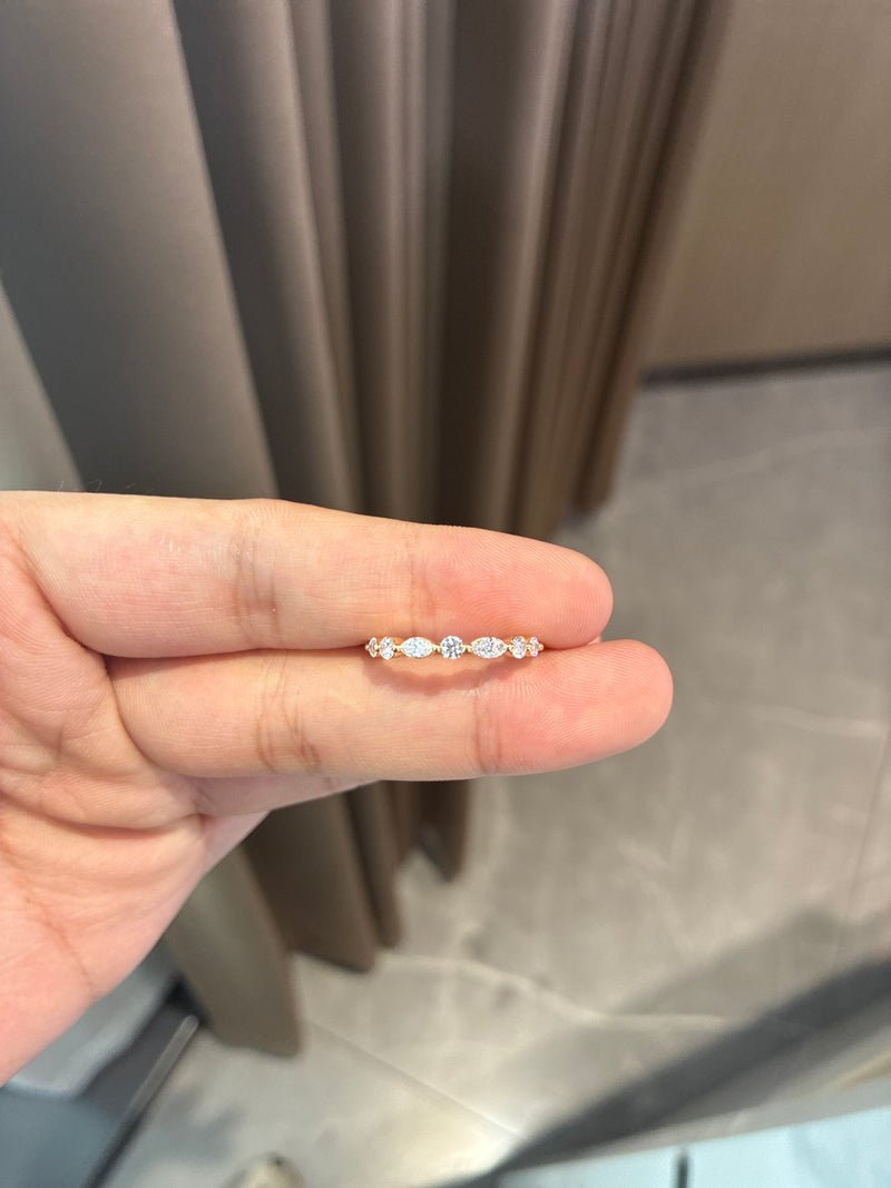 Deposit For April Dawn 18k yellow gold marquise diamonds band