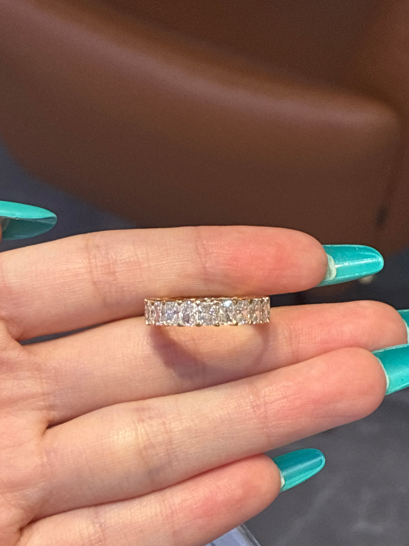 For Brooke 14k solid yellow gold 3.8ct radiant D/E,VS/VVS full eternity band(customization)