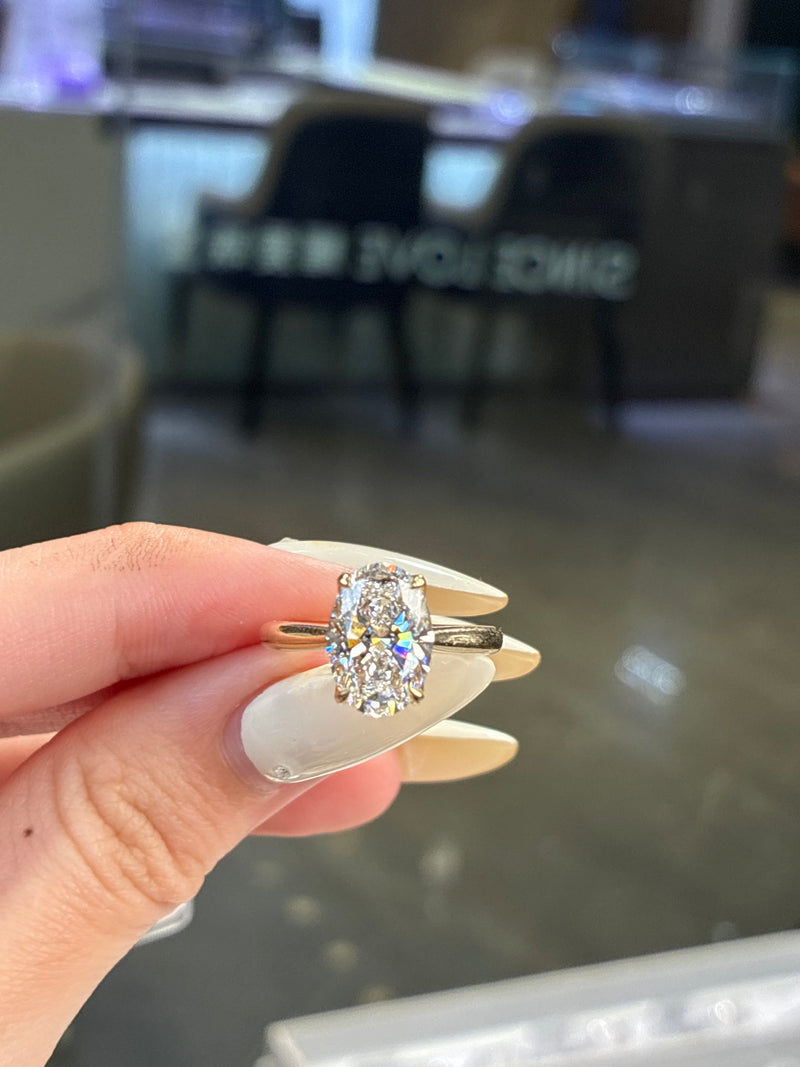 For Dnice 14K solid yellow gold 3.03ct E/VVS2 with 0.113ct hidden halo&bridge stone(ready to ship)