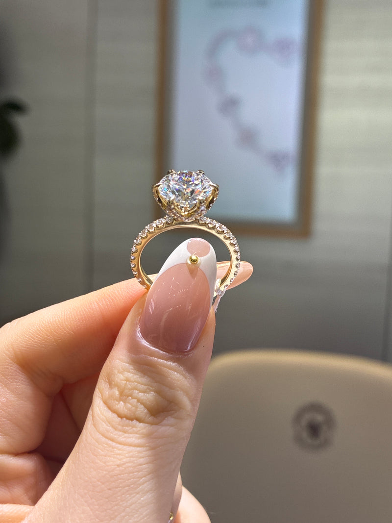 deposit For Kary 14k gold E/vvs2 main stone 3ct side stone 0.926ct customize