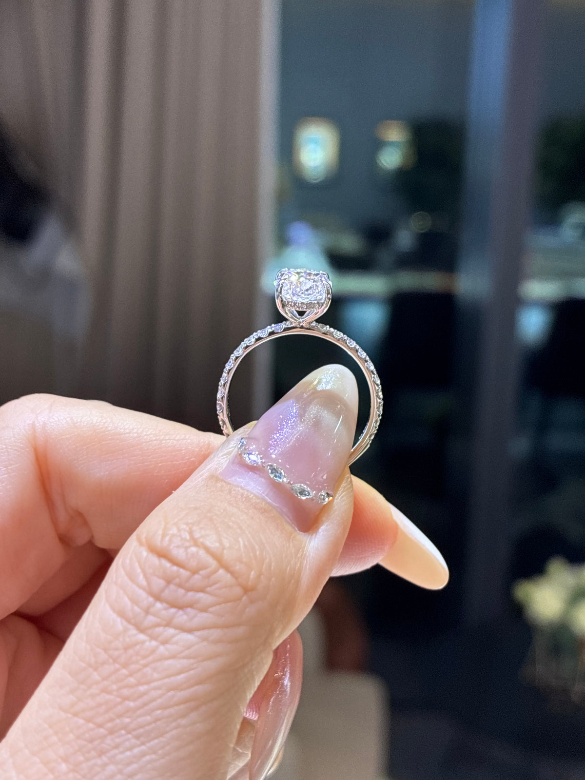 For user72055, 2.03+0.433ct Oval pave lab Diamond Ring, D/VVS2, platinum 950