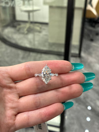 Deposit For Ruthie 14K solid white gold 4carat marquise E VVS2 with marquise band 0.914ct