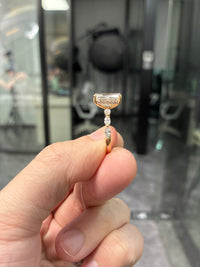 For Maria Raley Radiant Cut Bubble Band Wedding Ring//14K Solid yellow gold//4.120ct Radiant cut center stone//26 side stones for total 0.760ct//US Size 7