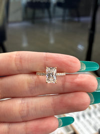 For Courtney 14K solid yellow gold 2.01ct E/VS1 with 0.325ct pave band(Ready to ship)