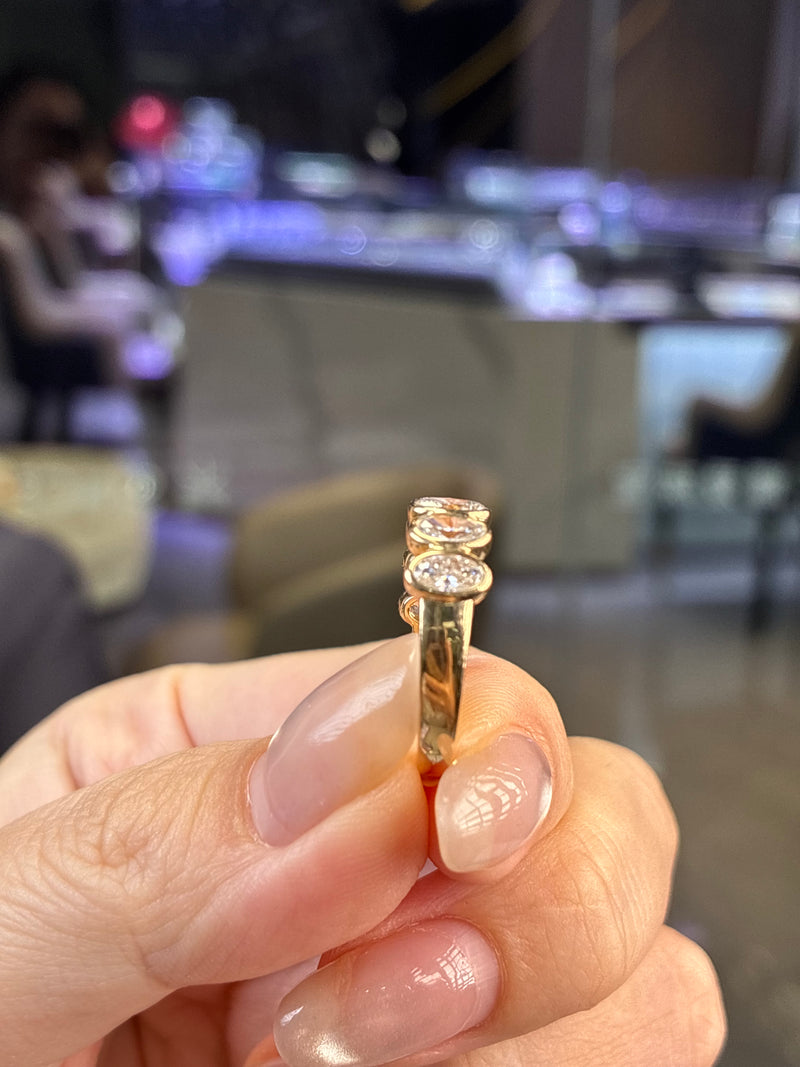 For Valerie, 14K Yellow gold Bezel Half Eternity Band, total 1.349ct, DE/VVS-VS (Ready to ship)