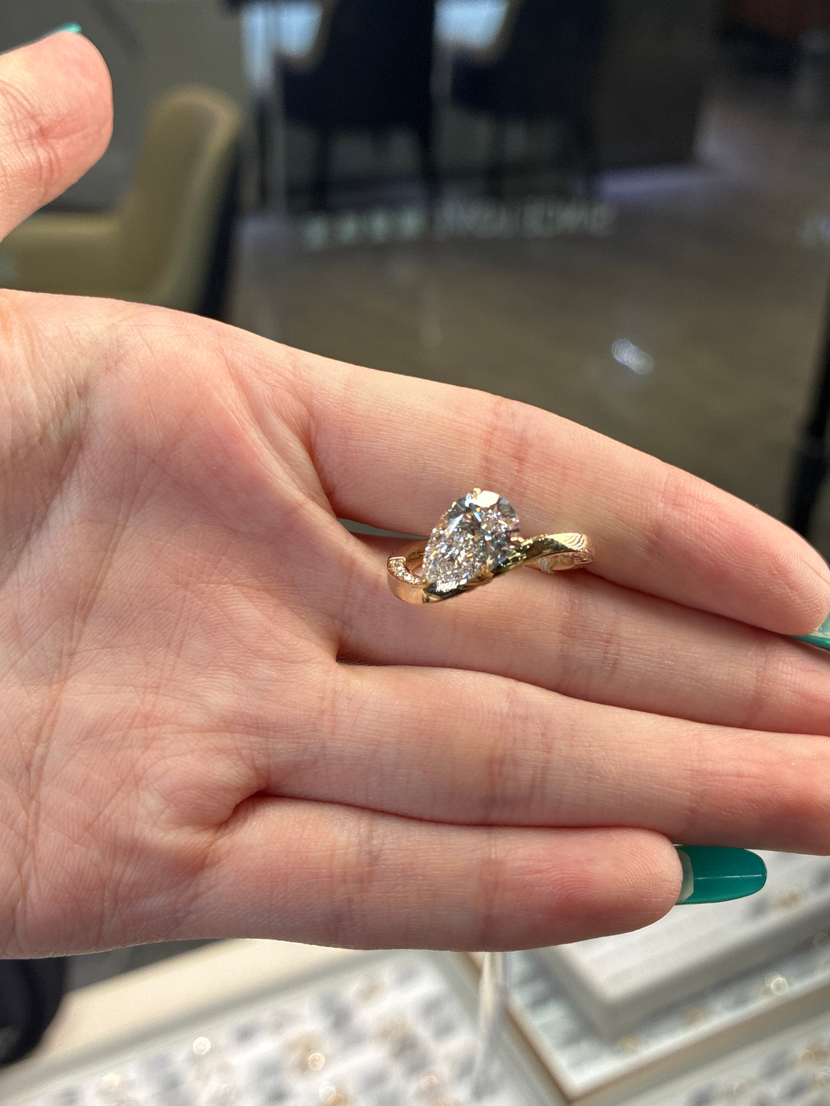 For Roxy Michelle 14K solid gold 2.10ct E/VS1, with 0.396ct(Ready to ship)