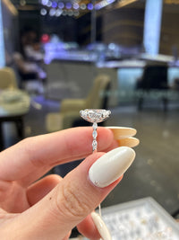 For Beauty Peps LLC 14k solid white gold 2.51ct marquise with 0.441ct marquise bubble band&hidden halo(ready to ship)